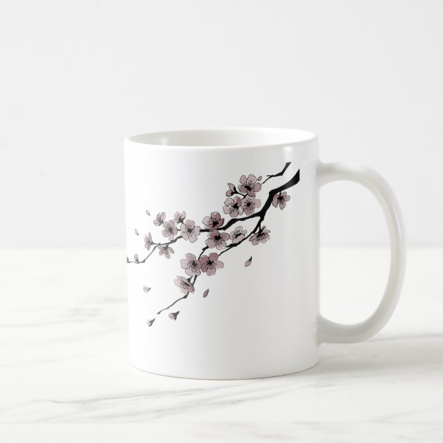 Taza De Café Japanese Samurai × Sakura Ink Art (Derecha)