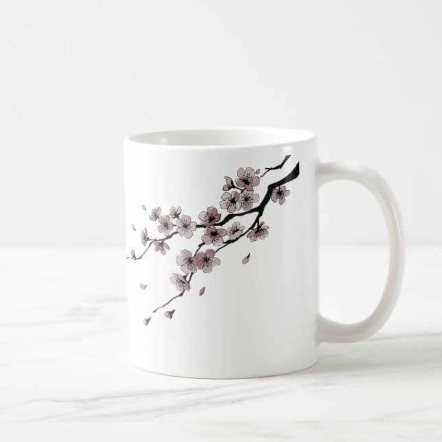 Taza De Café Japanese Samurai&Sakura Ink Art Mug (Derecha)