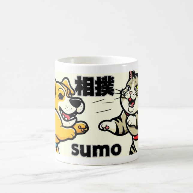 Taza De Café Japanese Traditional Animal Doc Cat Sumo (Centro)