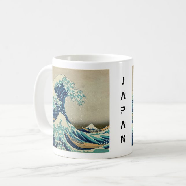 Taza De Café Japón - Arte japonés (Gran ola de Kanagawa) (Anverso izquierdo)