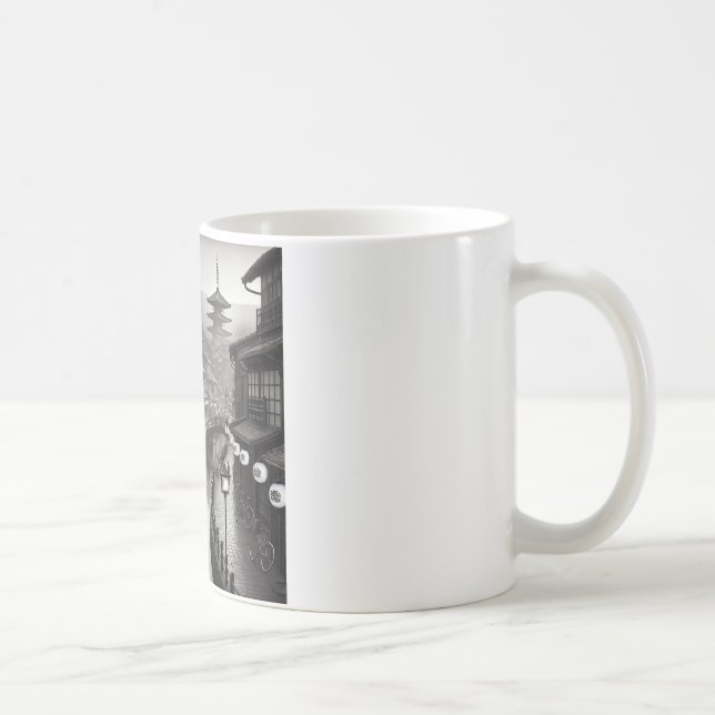 Taza De Café Japón blanco y negro de los años 90 (Derecha)