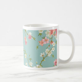 Taza De Café Japonés, flor de cerezo, trullo, blanco, rosa,