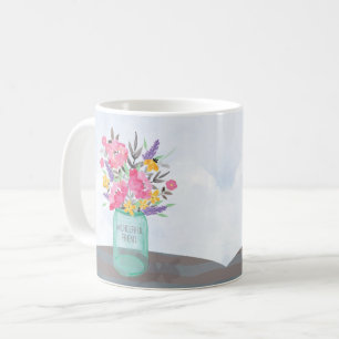Taza De Café Jar Jar Vase del Día de la Madre de Amigo con flor
