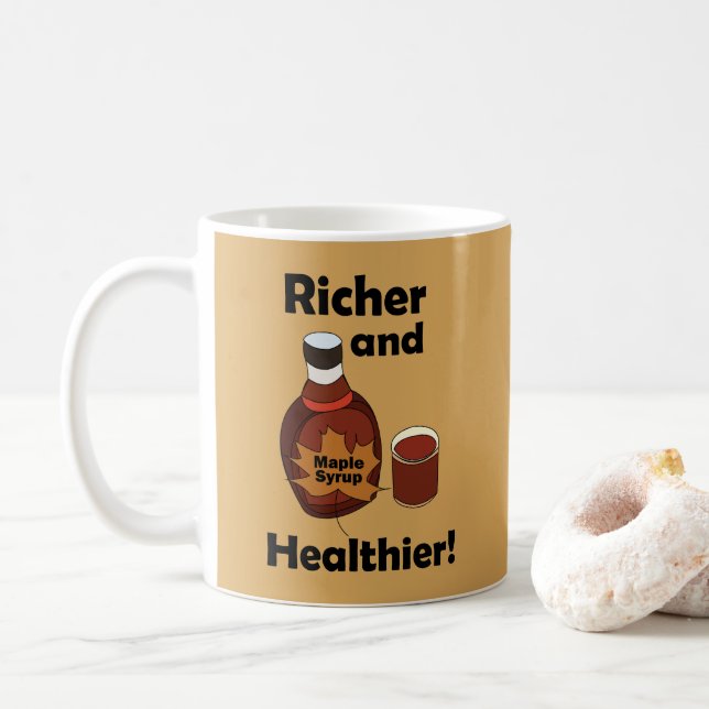Taza De Café Jarabe De Arce Más Rico Y Saludable (Con donut)