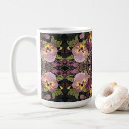 Taza De Café Jardín Art Nouveau de Pansies