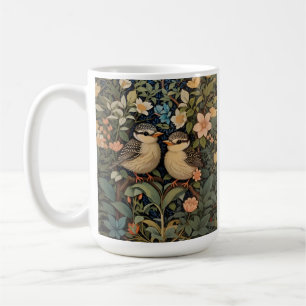 Taza De Café Jardín Botánico de Dos Aves Infantiles Cutas