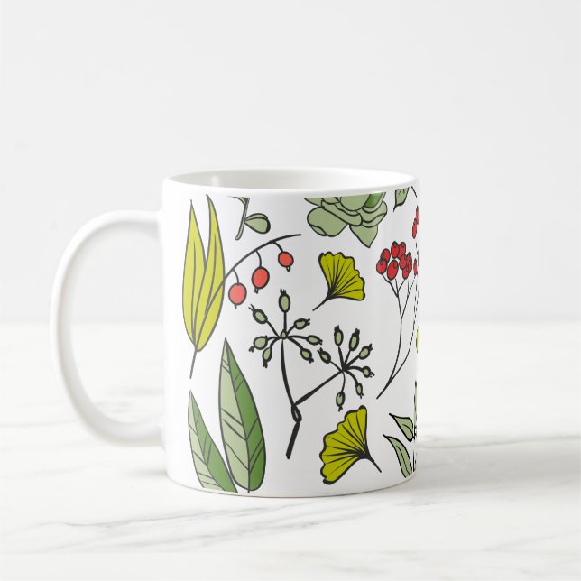 Taza De Café Jardín Botánico de Flor Silvestre (Izquierda)