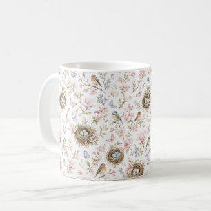 Taza De Café Jardín Botánico de Flores Silvestres Nido de Pájar