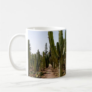 Taza De Café Jardín Cacti, paisaje tropical del desierto.