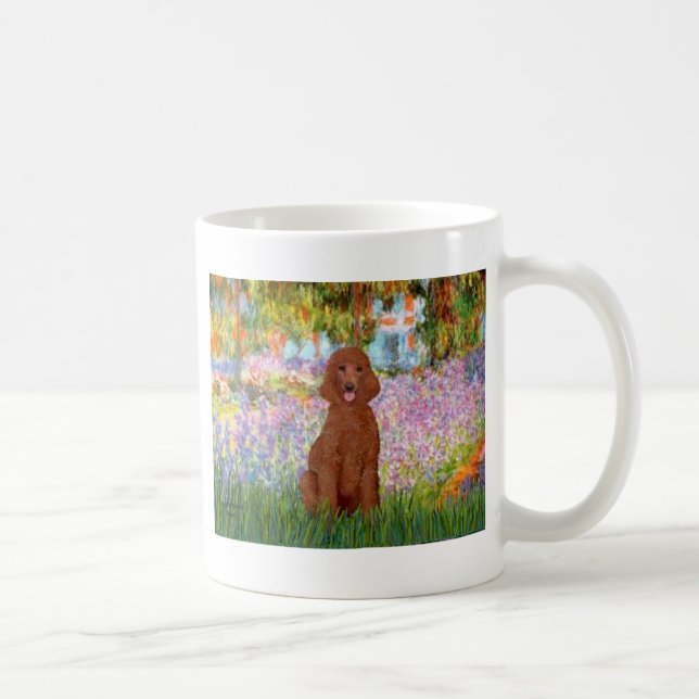 Taza De Café Jardín - Caniche Rojo Oscuro #1 (Derecha)