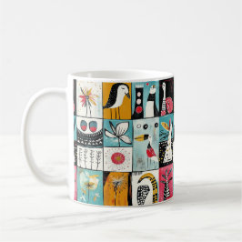 Taza De Café Jardín caprichoso de aves y flores