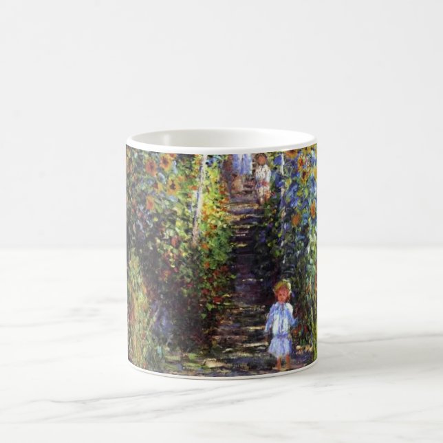 Taza De Café Jardín Claude Monet Verano Flores de girasol (Centro)