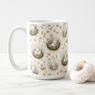 Taza De Café Jardín Cottagecore Huevos de Pascua Nidos Bota Vin