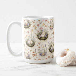 Taza De Café Jardín Cottagecore Huevos de Pascua Nidos Bota Vin