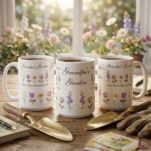 Taza De Café Jardín de Abuelo 5 Flor del Mes de Nacimiento