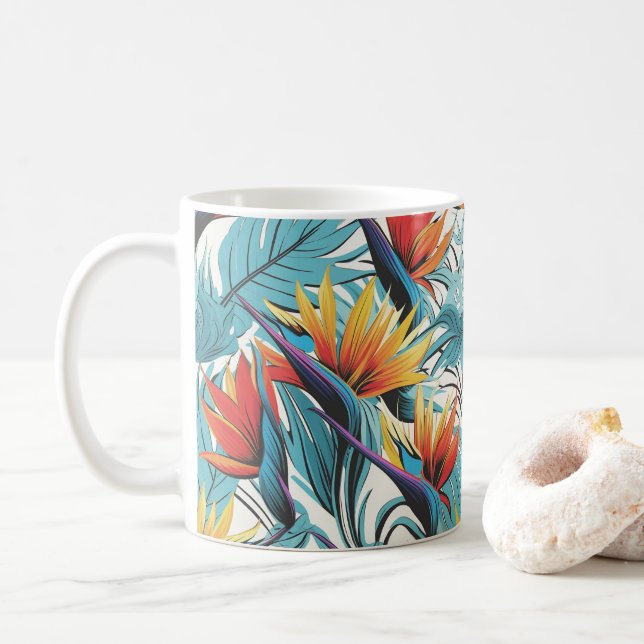 Taza De Café Jardín de Ave del Paraíso (Con donut)