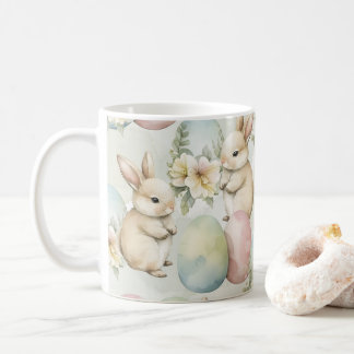 Taza De Café Jardín de conejos acuarela
