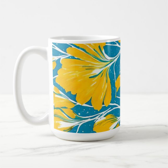 Taza De Café jardín de flores amarillo (Izquierda)
