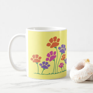 Taza De Café Jardín de flores de huella de pata