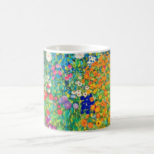 Taza De Café Jardín de flores, Gustav Klimt