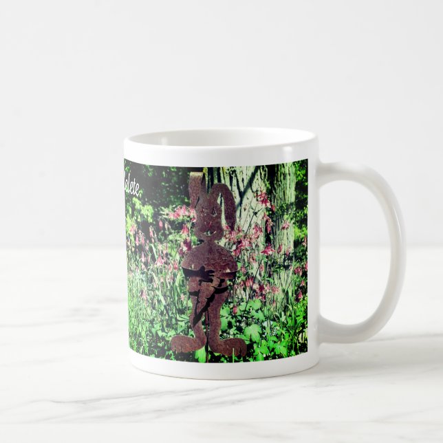 Taza De Café Jardín de flores Rusty Rabbit Personalizado (Derecha)