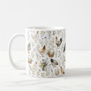 Taza De Café Jardín de flores silvestres granja de pollos natur