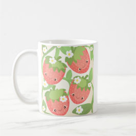 Taza De Café Jardín de Fresas Bonito