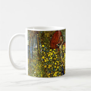 Taza De Café Jardín de granja con crucifijo de Gustav Klimt