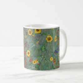 Taza De Café Jardín de granja de Klimt con girasoles