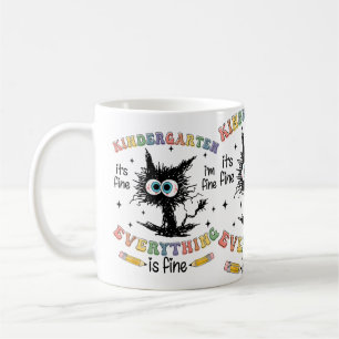 Taza De Café Jardín de Infancia Gato Negro Está Bien Estoy Bien