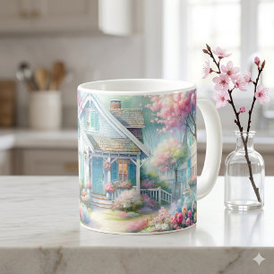 Taza De Café Jardín de la Casa Azul en Blossom Lane