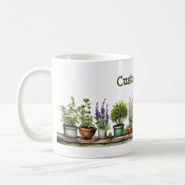 Taza De Café Jardín de la hierba de personalizable (Izquierda)