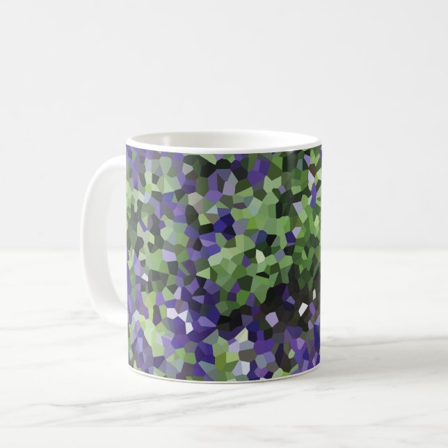Taza De Café Jardín de lavanda geométrica (Anverso izquierdo)