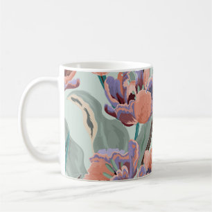 Taza De Café Jardín de los Tulipanes: Flores grandes vintage