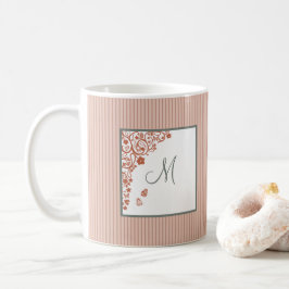 Taza De Café Jardín de Mariposas de Terracota con Monograma en