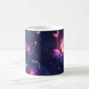 Taza De Café Jardín de Mariposas Nocturnas Celestiales