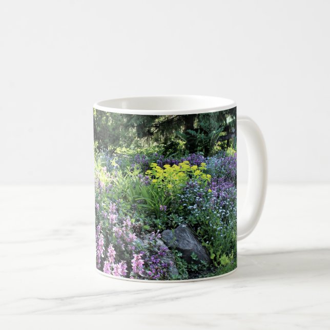 Taza De Café Jardín de piedras de la primavera de la cabaña de (Anverso derecho)