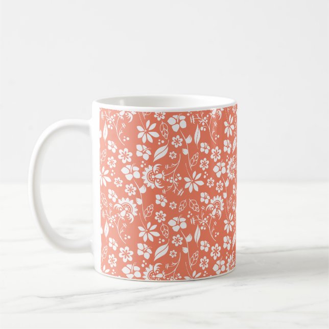 Taza De Café Jardín de primavera de las flores tropicales de co (Izquierda)