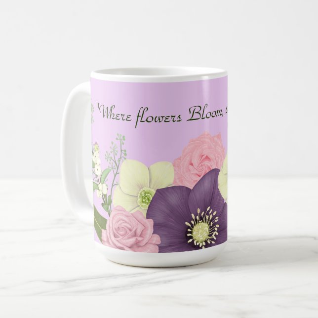 Taza De Café Jardín de primavera en flor (Anverso izquierdo)