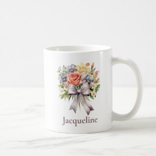 Taza De Café Jardín de Ramillete Floral Propuesta Dama de Honor