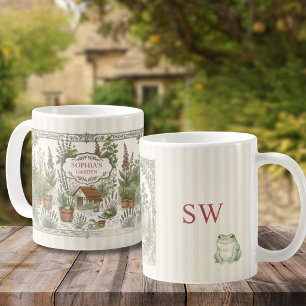 Taza De Café Jardín de ranas Cottagecore personalizado