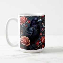 Taza De Café Jardín de Rosa de Raven Negro
