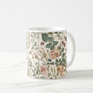 Taza De Café Jardín de rosas y flores silvestres de cottage vin