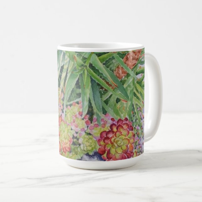 Taza De Café Jardín de Suculentas (Anverso derecho)