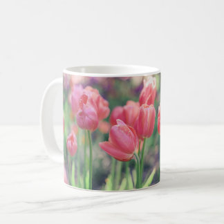 Taza De Café Jardín de tulipanes rosados