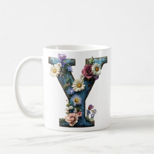 Taza De Café Jardín Floral de Carta Vintage Y