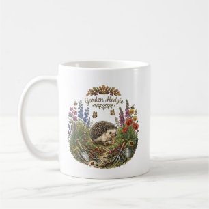 Taza De Café Jardín Hedgie Cute Erizo Cottagecore Jardinería