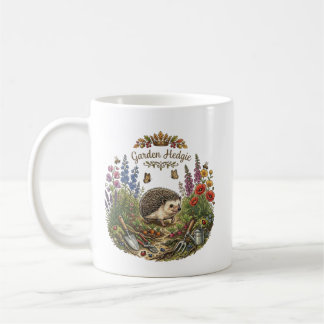 Taza De Café Jardín Hedgie Cute Erizo Cottagecore Jardinería
