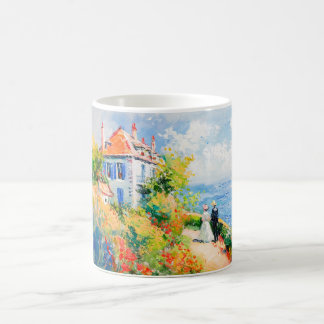 Taza De Café Jardín Impresionista junto al Mar – Flores Costera