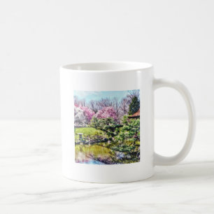 Taza De Café Jardín japonés en primavera